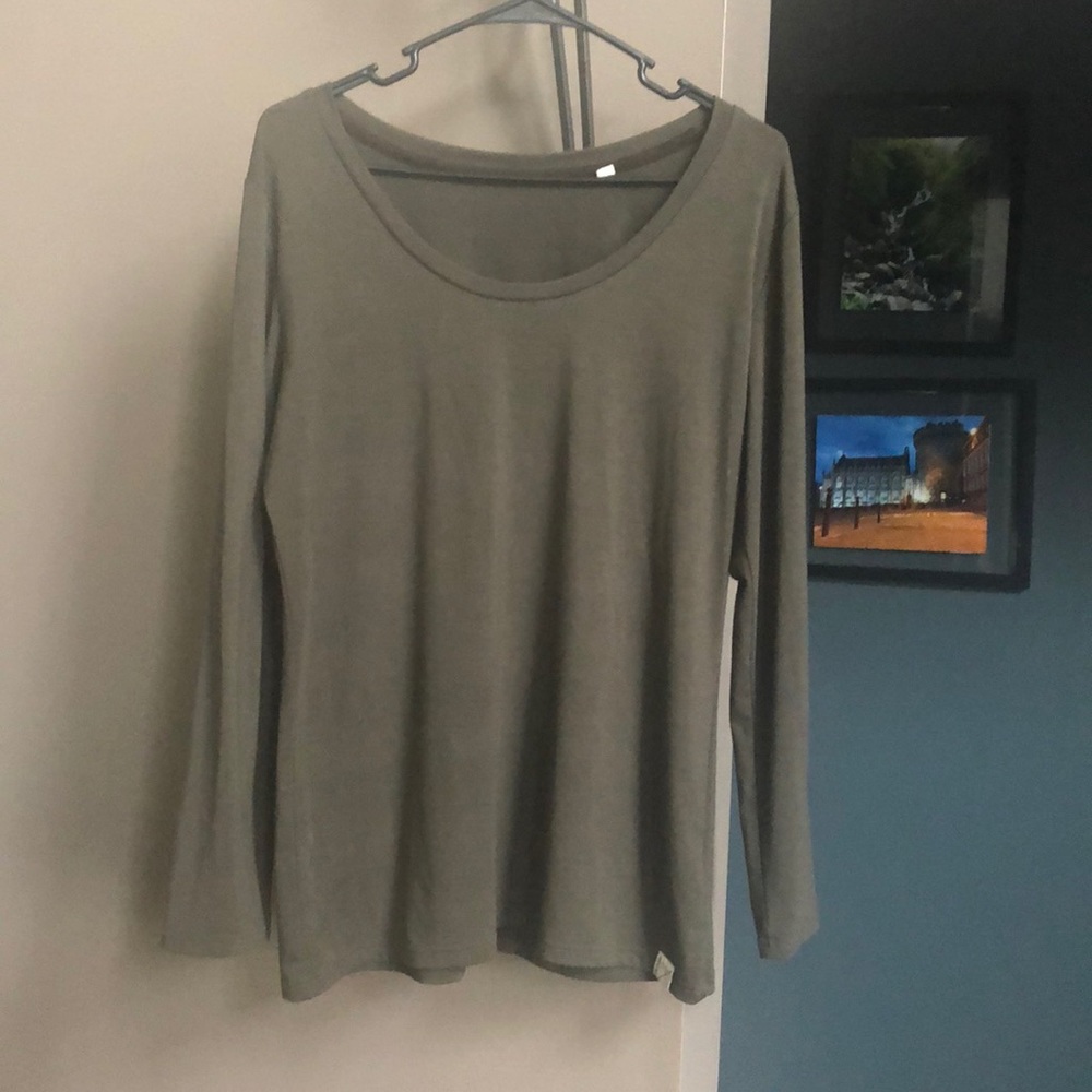 Olive Green Long Sleeved Tee Shirt